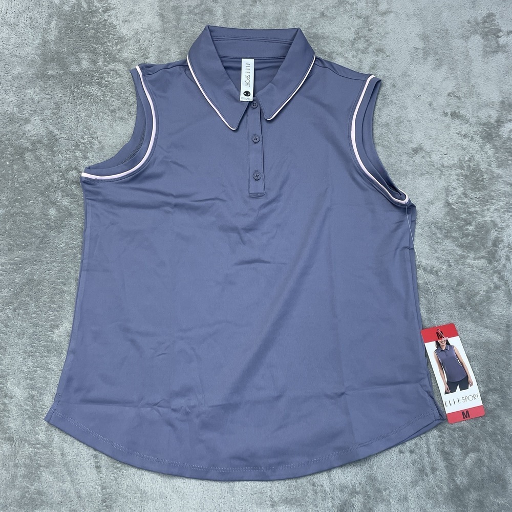 Elle Sport Women's M Sleeveless Polo Blue e0901 - Picture 2 of 7